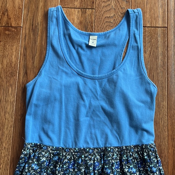Blue Floral Sleeveless Dress Size M - Picture 3 of 6